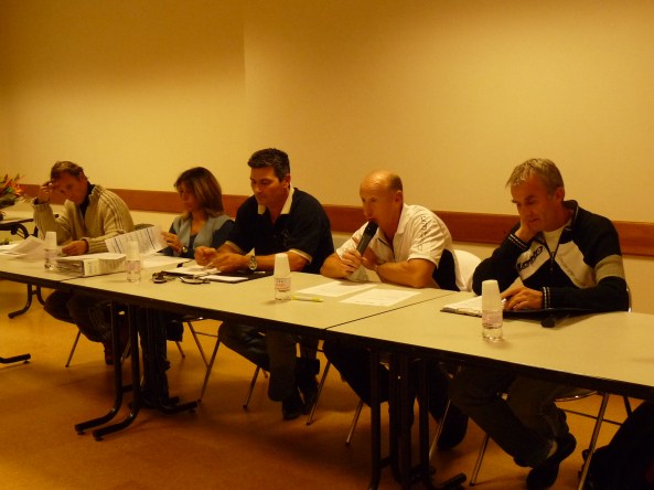 Assemblée générale 2010, Lionel Cottin, Nathalie Legris, Norbert Lagarde chargé des sports, Jean-Baptiste Chioda, Gilles Boucansaud